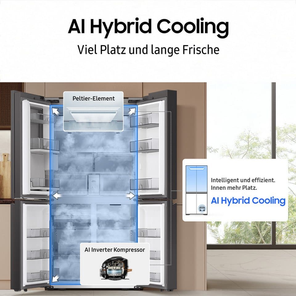 Samsung French Door RM94F RM90F67CECEF, 185,3 cm hoch, 91,2 cm breit - Thumbnail 9