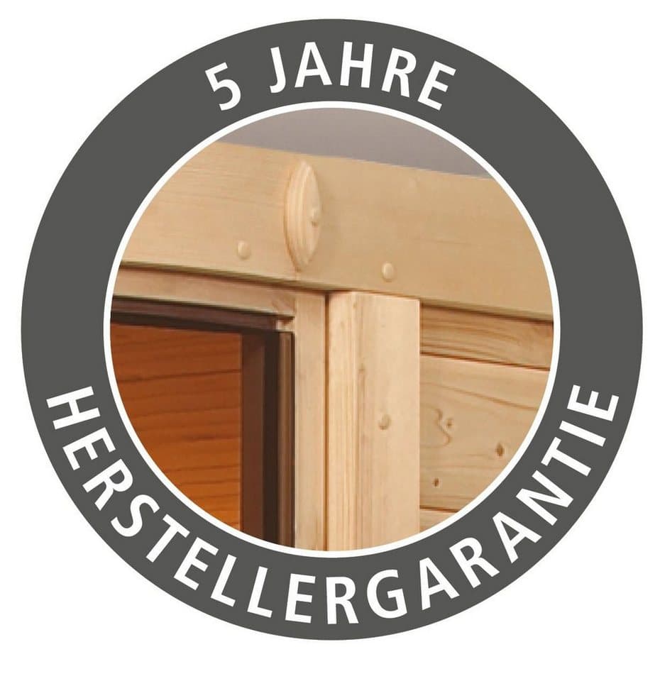 Karibu Fasssauna Fasshaus 2, BxTxH: 219 x 295 x 229 cm, 40 mm, (Set, 2-St) Ofen 9 KW externe Strg easy - Thumbnail 6