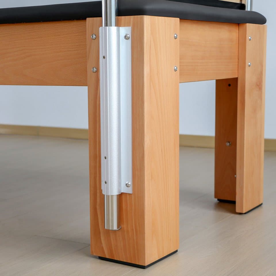 JASPORT Pilates-Reformer K80 Cadillac 2-in-1 aus Buchenholz bis 150 kg für Zuhause & Studio, (1x Pilates Reformer Cadillac K80, 1x Konvertermatte), 2-in-1 Reformer & Cadillac, Buchenholzrahmen, Edelstahlkonstruktion - Thumbnail 6