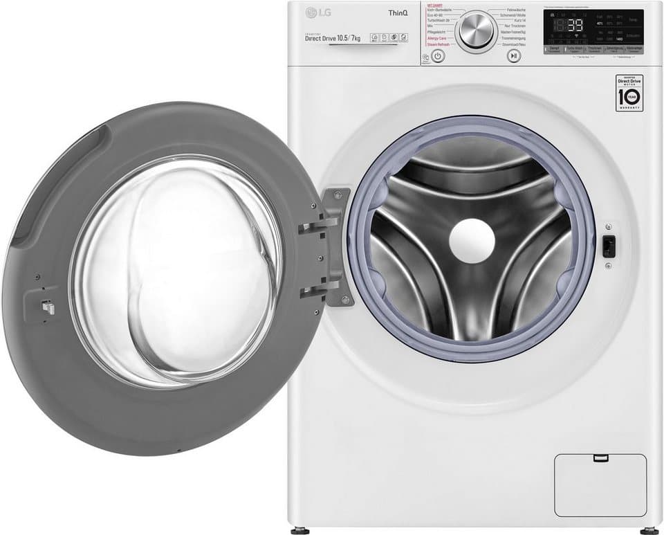 LG Waschtrockner V7WD107H2E, 10,5 kg, 7 kg, 1400 U/min, TurboWash® - Waschen in nur 39 Minuten - Thumbnail 7