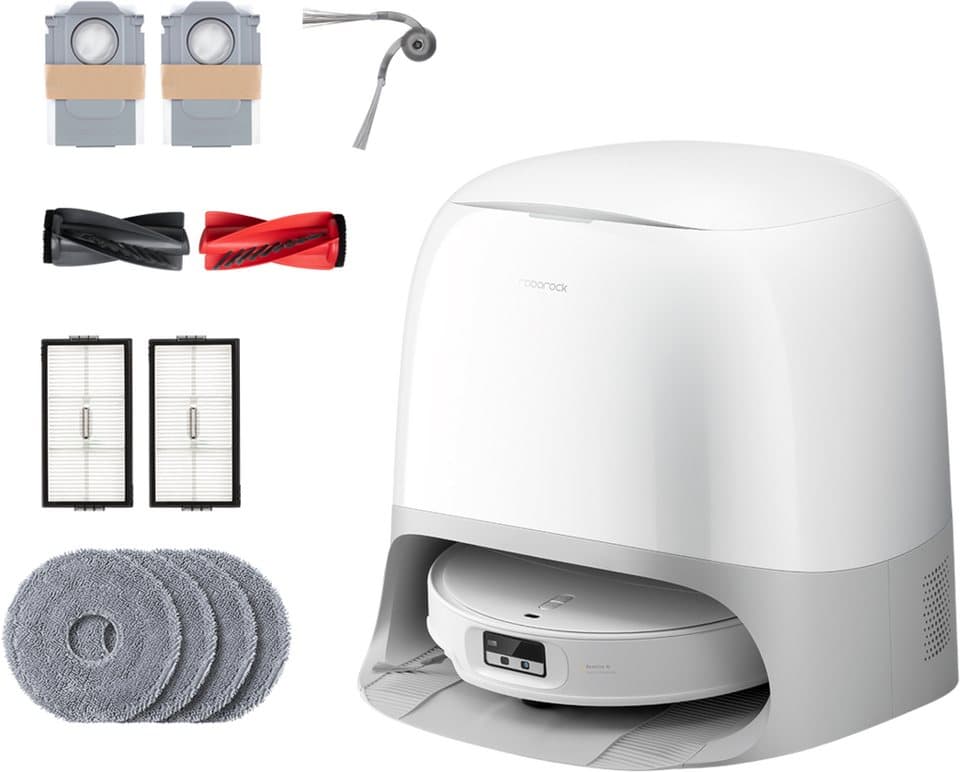 Roborock Nass-Trocken-Saugroboter Qrevo Curv 2 Pro X mit Wischfunktion, 60 W, mit Beutel, FlexiArm Design Seitenbürste, DuoDivide Bürste, autom. Moppreinigung.