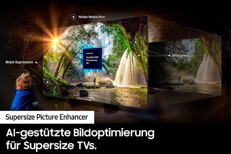 Samsung GU98DU9079U LED-Fernseher (249 cm/98 Zoll, 4K Ultra HD, Smart-TV, Crystal UHD, Q-Symphony, Dolby Surround Sound, Triple Tuner, Smart-Hub) - Thumbnail 7