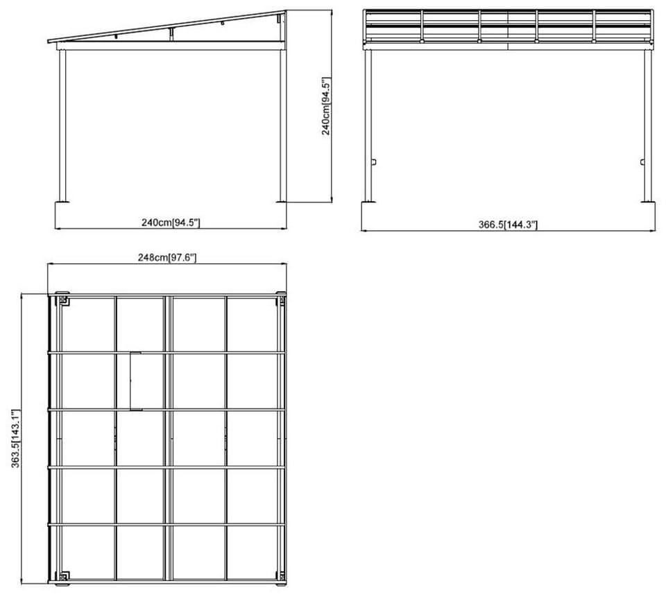 Sojag Terrassendach St. Barthelemy 8x12, BxT: 364x248 cm - Thumbnail 5