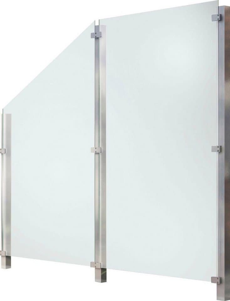 STAKET PRO Zaun, (Set), Glaszaun, Gesamtlänge: 2,17 m, 3 Pfosten