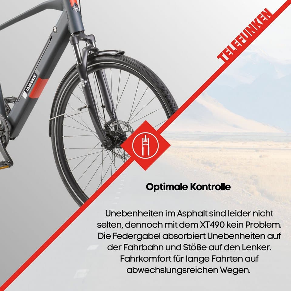 Telefunken E-Bike Trekkingrad E-Trekking Expedition XT490 Herren, 8 Gang Shimano Altus Schaltwerk, Kettenschaltung, Heckmotor, 417,6 Wh, Pedelec, Elektrofahrrad, Herren, innerhalb StVZO, 28 Zoll - Thumbnail 8