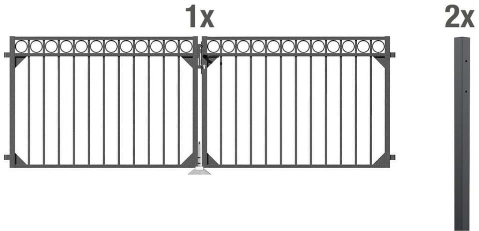 Alberts Zaundoppeltür Circle, Breite: 300 cm, Höhe: 100 und 120 cm