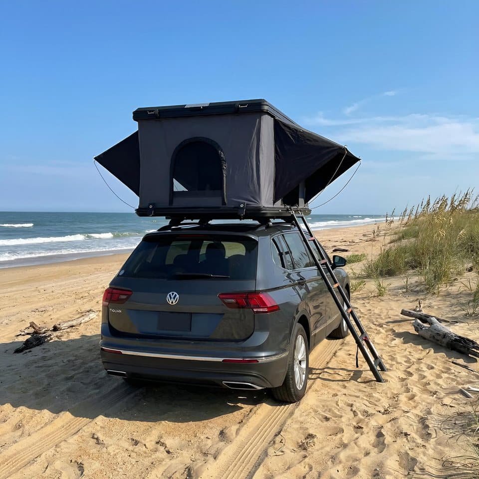 TZIpower Dachzelt Autodachzelt Auto Dach Zelt Vordach Schwarz/Grau Hardcase Aluminium, Personen: 2 (1 tlg) - Thumbnail 9