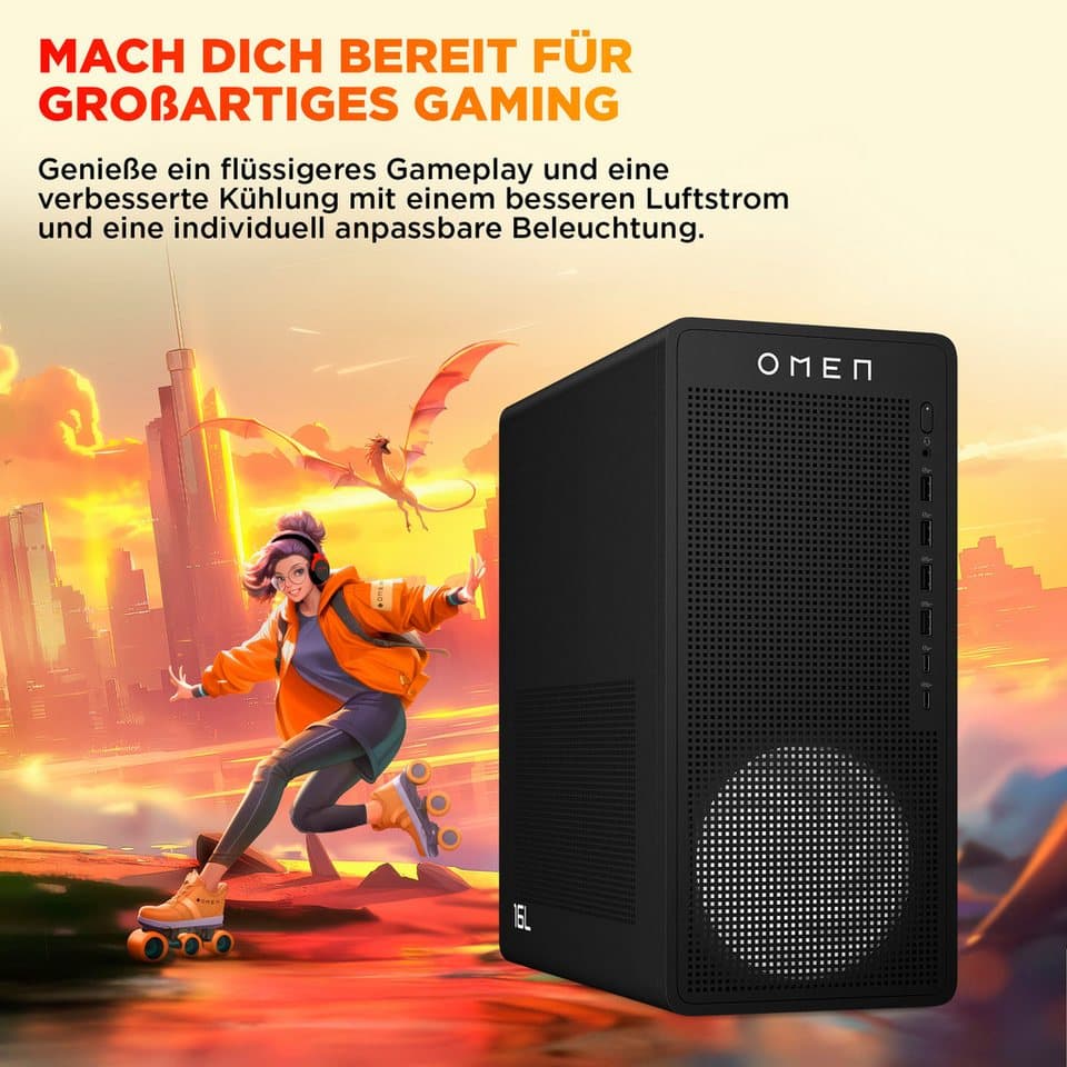 HP OMEN 16L TG03-0251ng Gaming-PC (AMD Ryzen 5 8400F, GeForce RTX 5060, 16 GB RAM, 512 GB SSD, Luftkühlung) - Thumbnail 7