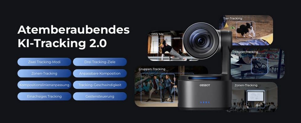 OBSBOT Tail 2 Camcorder (WLAN (Wi-Fi), Bluetooth, LAN (Ethernet), 5x opt. Zoom) - Thumbnail 38