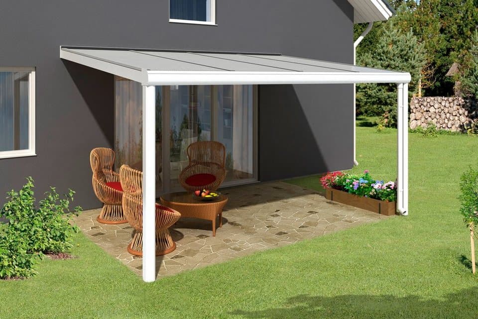 Skanholz Terrassendach Genua, BxT: 434x257 cm, Bedachung Doppelstegplatten, 434 cm Breite, verschiedene Tiefe - Bild 1