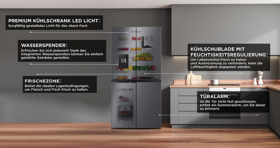 Hanseatic Multi Door HCDC18080CWDI, 180 cm hoch, 79 cm breit, inkl. 3 Jahre Herstellergarantie - Thumbnail 10