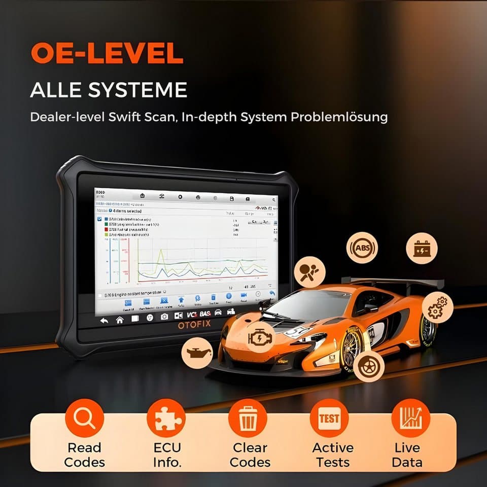 OTOFIX Kfz-Diagnosegerät OBD Diagnosegerät OBD2 Scanner mit 38+ Reset & Aktivtests, Komplett-Set, Komplett-Set, DPF-Reset, Profi Diagnosegerät kabellos - Thumbnail 2