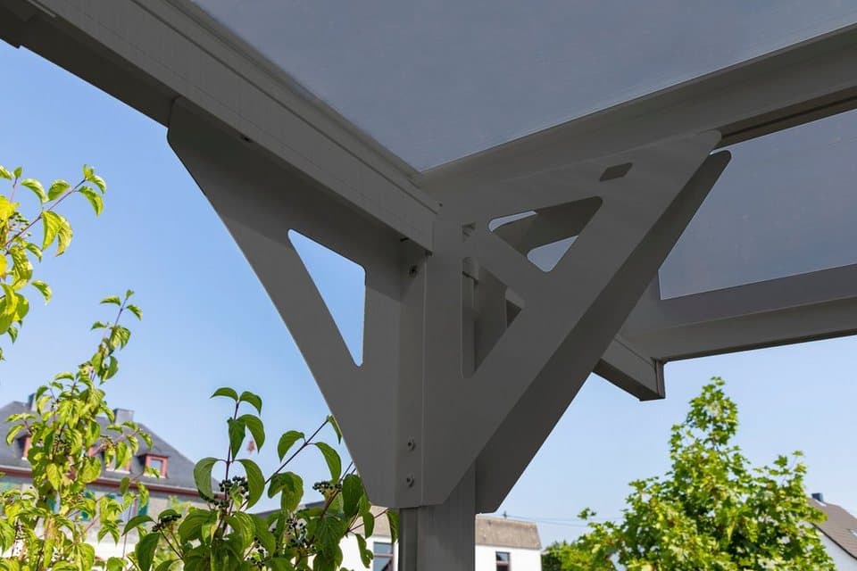 WESTMANN Einzelcarport Flachdach, BxT: 305x503 cm, 217 cm Einfahrtshöhe, aus Aluminium, anthrazit - Thumbnail 8