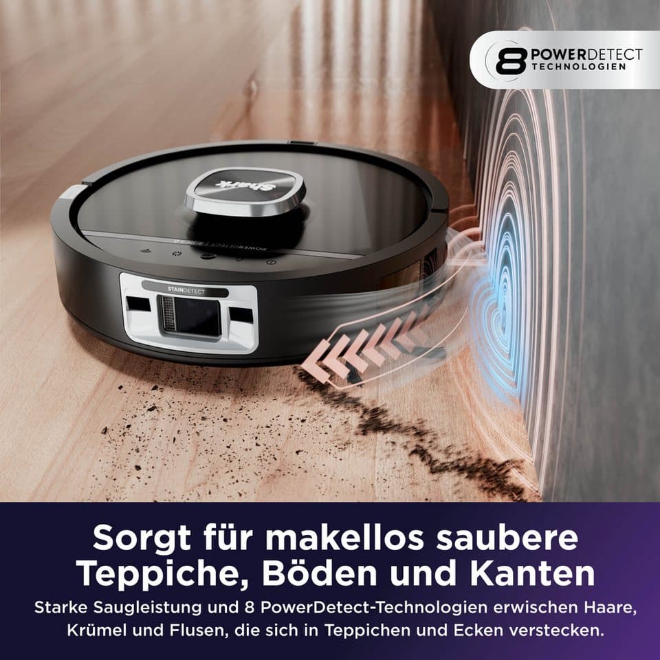 Shark Saugroboter Shark PowerDetect UV Reveal 2-in-1 Saug- und Wischroboter RV3000XEEU, 650 W, beutellos, UV-Reveal-Technologie, 8 PowerDetect-Technologien - Thumbnail 9