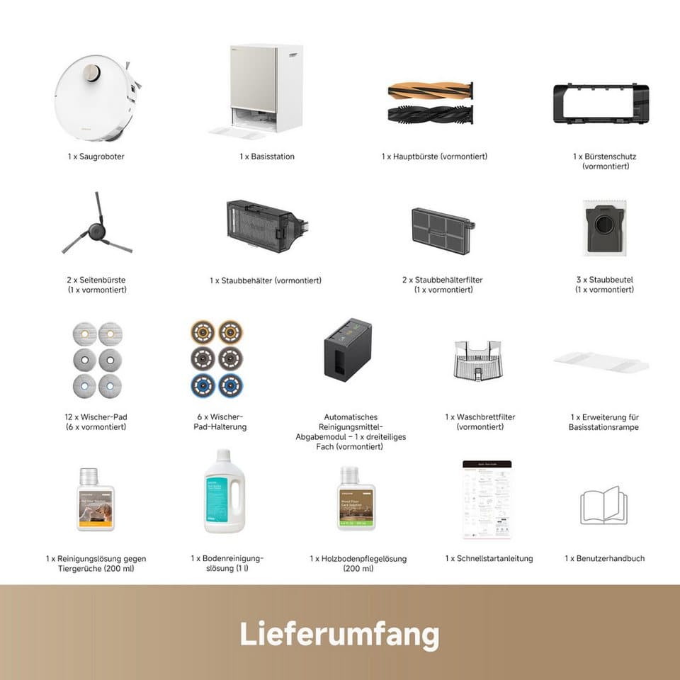 Dreame Saugroboter mit Wischfunktion Matrix 10 Ultra, 700 W, mit Beutel, Mop-Wechsel, drei Reinigungsmittel, überwindet Hindernisse, 30.000 Pa - Thumbnail 16
