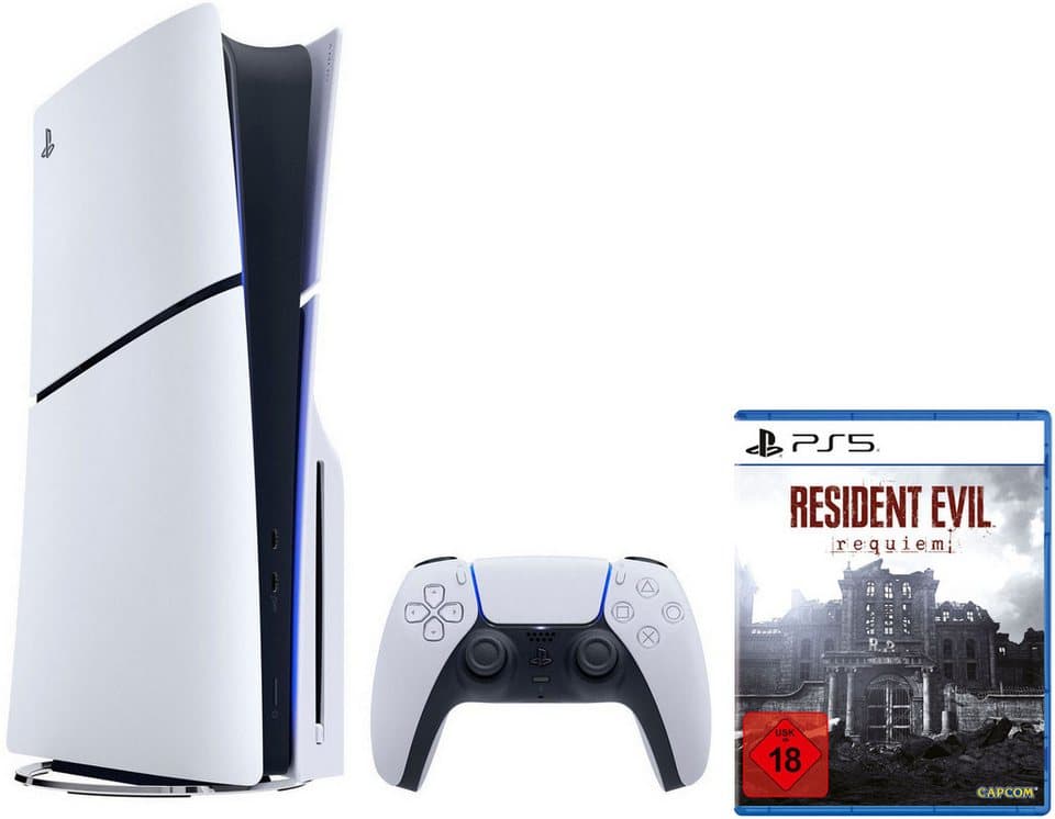 PlayStation 5 PS5 Disk Slim Edition 1TB + Resident Evil Requiem 1TB - Bild 1