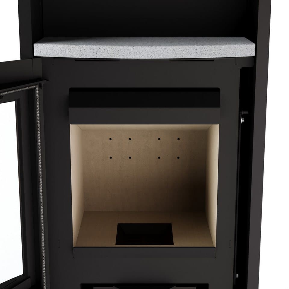 JUSTUS Kaminofen Lara, Voll-Speckstein, Exklusiv, Lieferung bis ins Wohnzimmer, 6,5 kW, Zeitbrand, heizen mit erneuerbaren Energien - Thumbnail 2