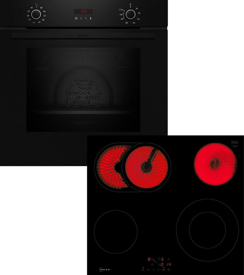 NEFF Backofen-Set BX46PB0, mit Teleskopauszug nachrüstbar, Pyrolyse-Selbstreinigung, Kochfeld mit Touch-Steuerung & CircoTherm® für 3 Backebenen - Bild 1