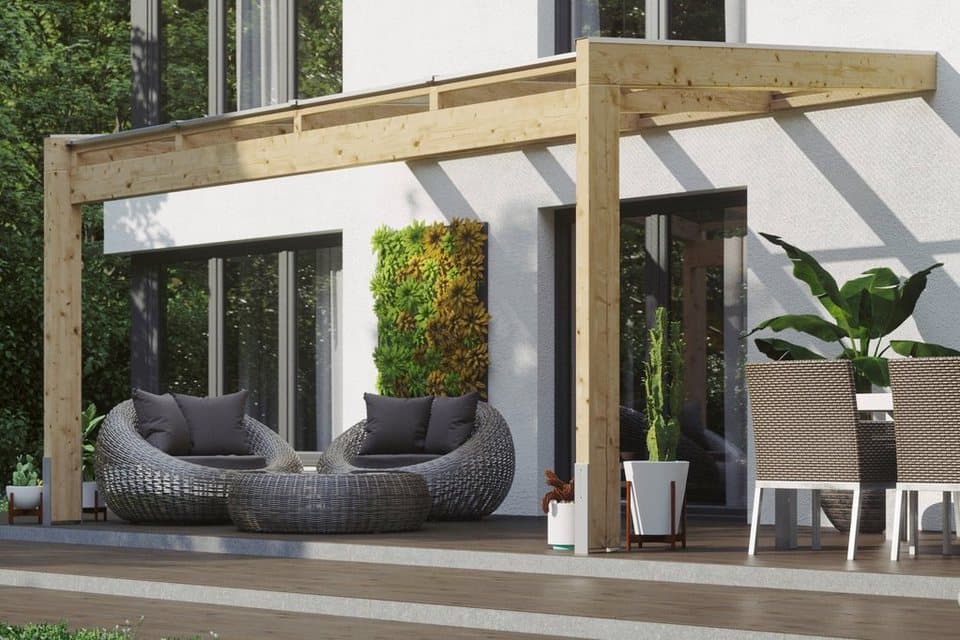 Skanholz Terrassendach Novara, BxT: 450x309 cm, Bedachung Doppelstegplatten, BxT: 450x309 cm - Bild 1