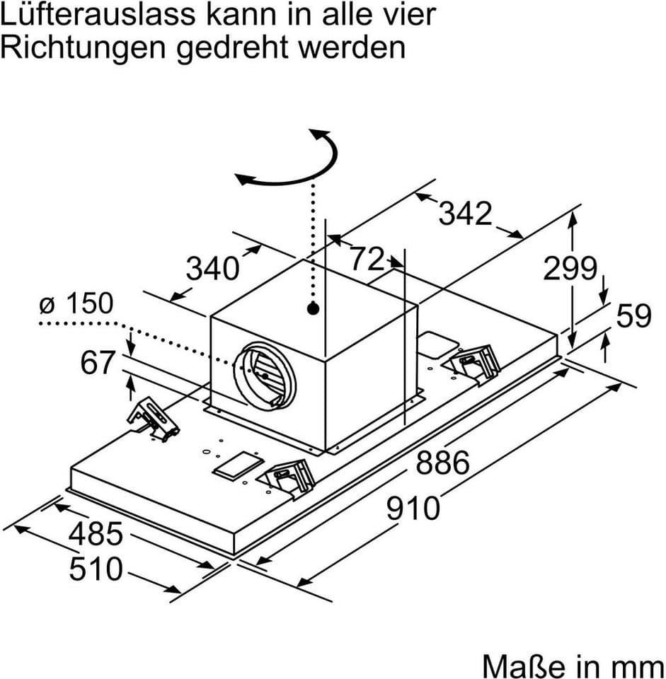 BOSCH Deckenhaube DRC99PS20 DRC99PS20, Smarter PerfectAir Sensor & leicht zu reinigender Innenraum - Thumbnail 11