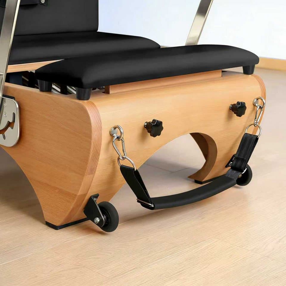 JASPORT Pilates-Reformer H89 aus Buchenholz, (Pilates Reformer Set inklusive Box, Sprungplatte und Zubehör), Stabiler Rahmen aus Buchenholz - Thumbnail 8