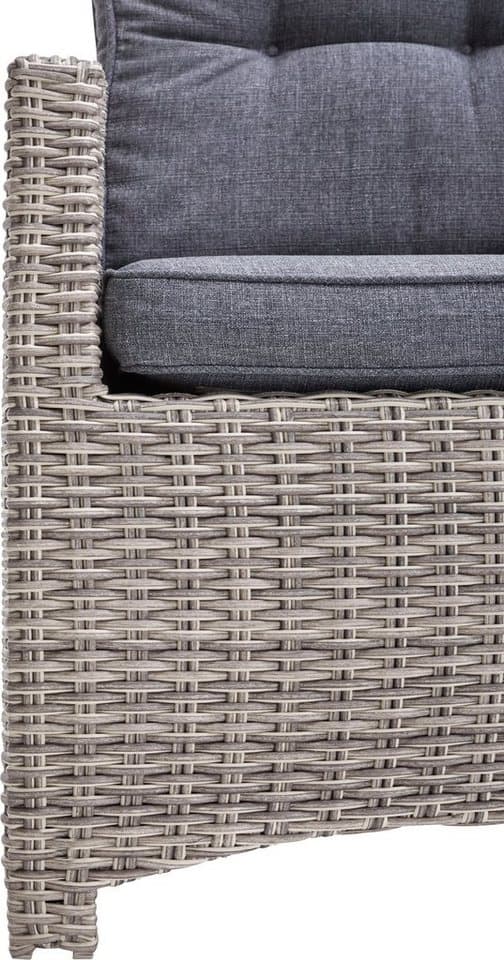KONIFERA Garten-Essgruppe Monaco, (Set, 31-tlg., 10x Sessel, 1xTisch 200-366x100x75,5cm, inkl. Auflagen, Polyrattan,Alu), Rückenlehne verstellbar, Tischplatte aus 5mm starkem Sicherheitsglas - Thumbnail 16