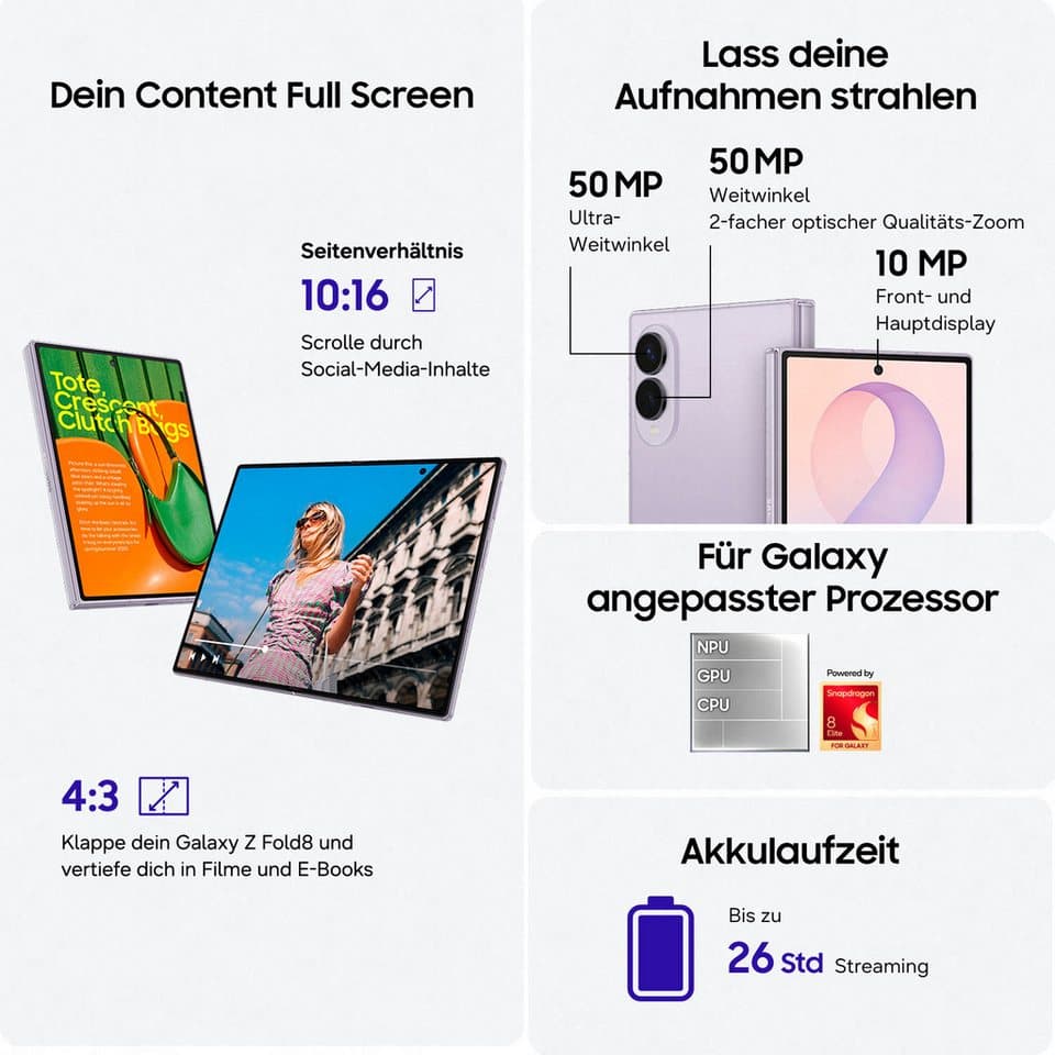 Samsung Galaxy Z Fold8 Smartphone (19,32 cm/7,6 Zoll, 256 GB Speicherplatz, 50 MP Kamera) - Thumbnail 4