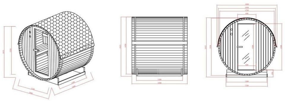 Sanotechnik Fasssauna »TROMSÖ L«, BxTxH: 189 x 180 x 191,5 cm, 3,8 mm, geeignet für 4 Personen, Fichetnholz - Thumbnail 12