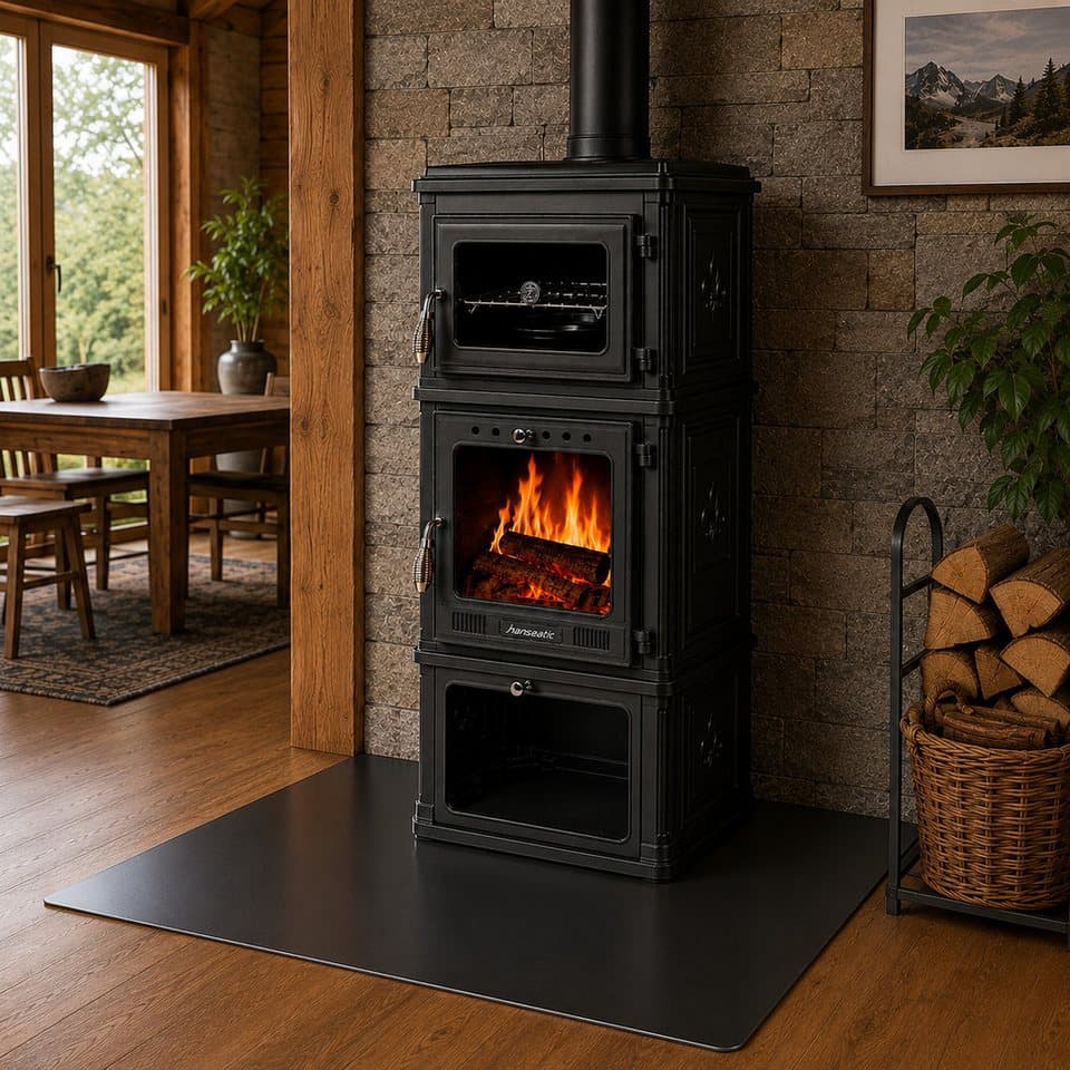 Hanseatic Kaminofen Minerva, 7,1 kW, Zeitbrand, Großer Feuerraum - Thumbnail 2