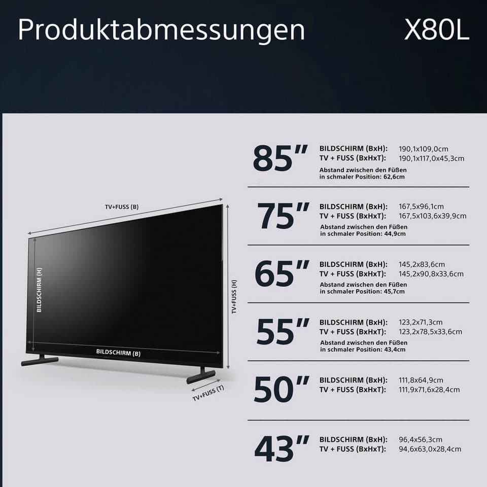 Sony KD-65X80L LED-Fernseher (164 cm/65 Zoll, 4K Ultra HD, Smart-TV, Google TV, HDR, X1-Prozessor, BRAVIA CORE, Triluminos Pro, HDMI 2.1, Gaming-Menü) - Thumbnail 19