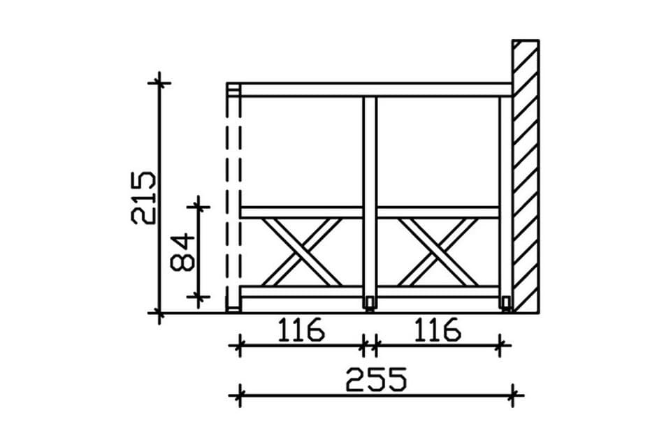 Skanholz Carport-Seitenwand Andreaskreuz, BxH:255x210 cm, Wandanbau - Thumbnail 2