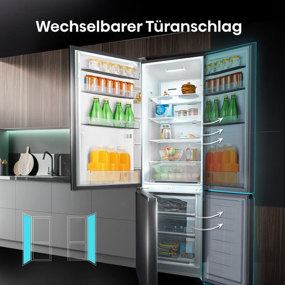 Hisense Kühl-/Gefrierkombination RB440N4AFA, 201,7 cm hoch, 59,5 cm breit, Total No Frost, 0° Cooling Schublade, Flaschenablage, Super Freeze - Thumbnail 9