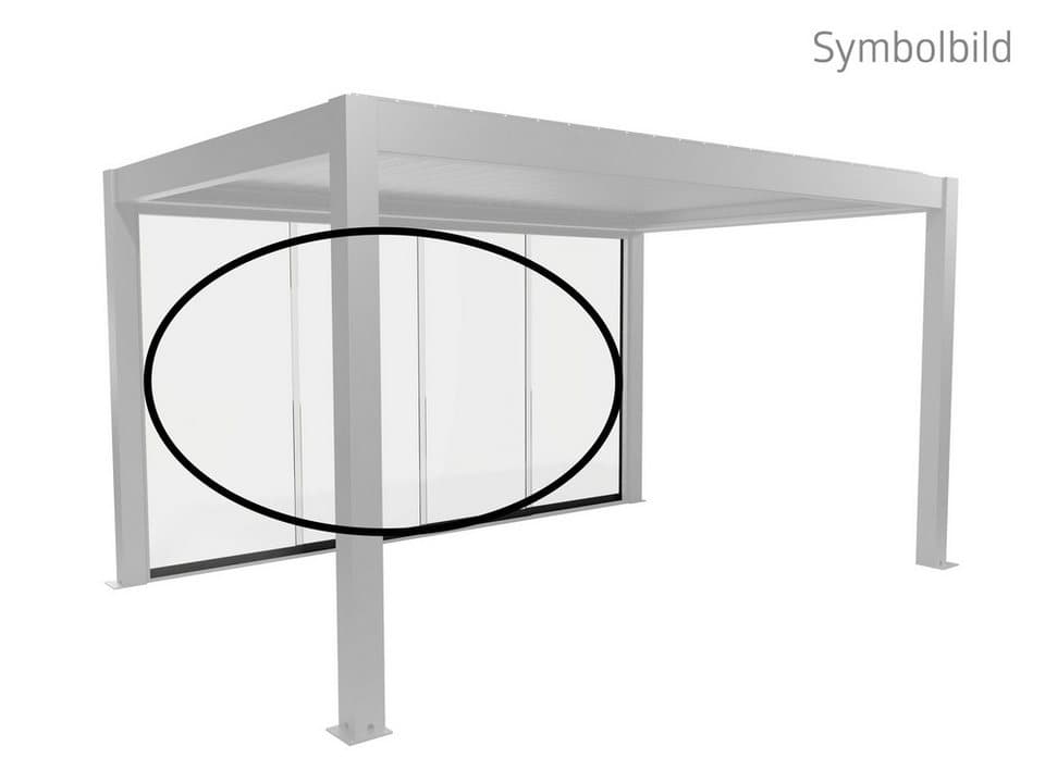 Biohort Glasschiebetür Klarglas Gr. 3,5 m für Pergola, verschiedene Farben, 327,5x 234,9 cm, Glaselemente aus 10 mm ESG