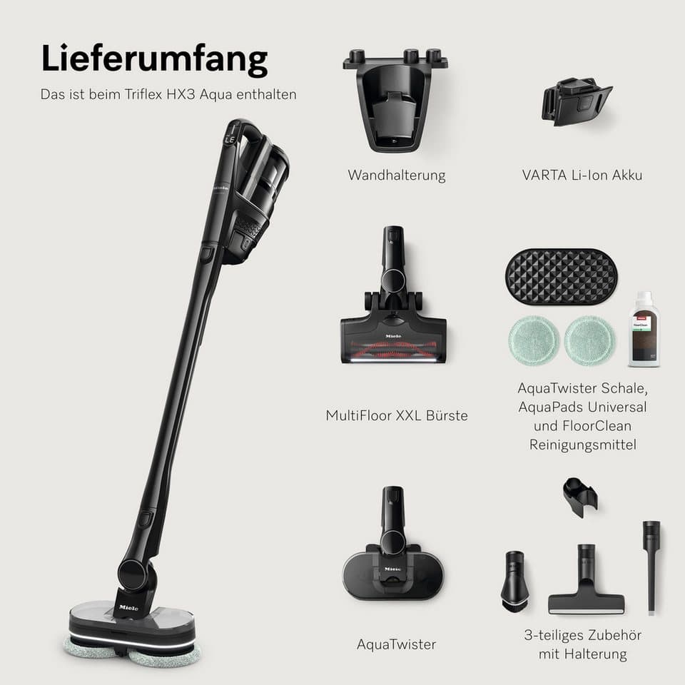 Miele Akku-Stielstaubsauger Triflex HX3 Aqua, 192 W, mit Beutel - Bild 1