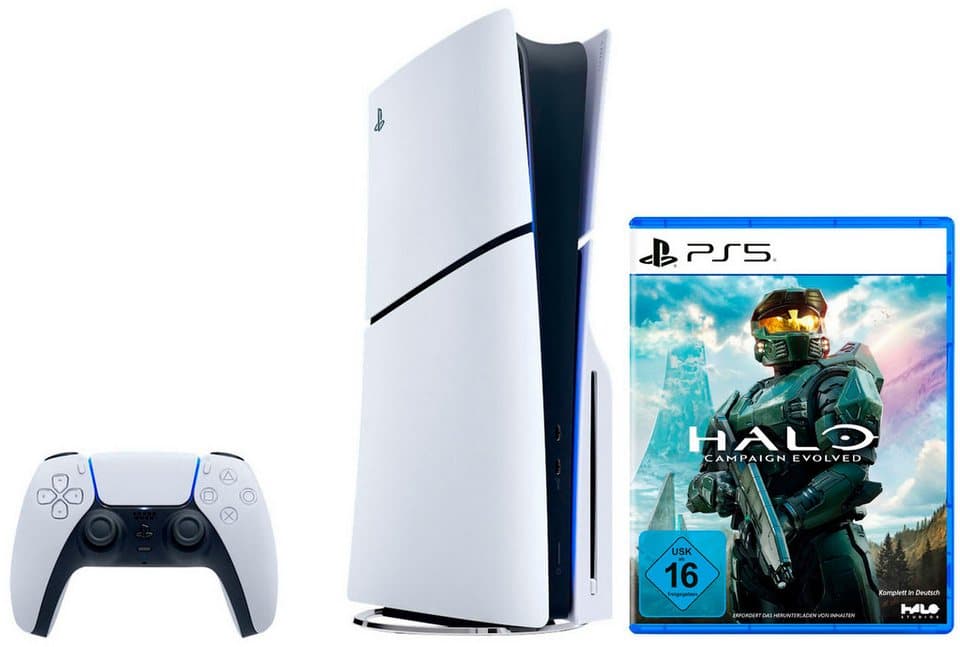 PlayStation 5 PS5 Disk Edition (Slim) inkl. Halo: Campaign Evolved 1TB - Bild 1