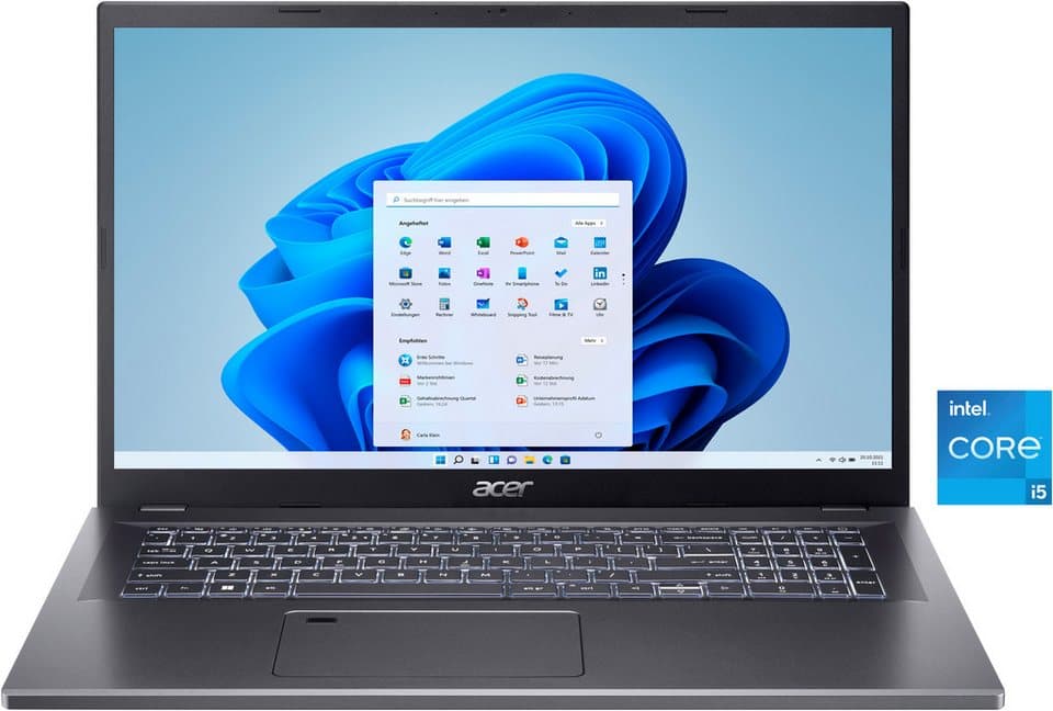 Acer Aspire 17 Notebook (43,94 cm/17,3 Zoll, Intel Core 5 120U, Intel Graphics, 16 GB, 512 GB SSD)