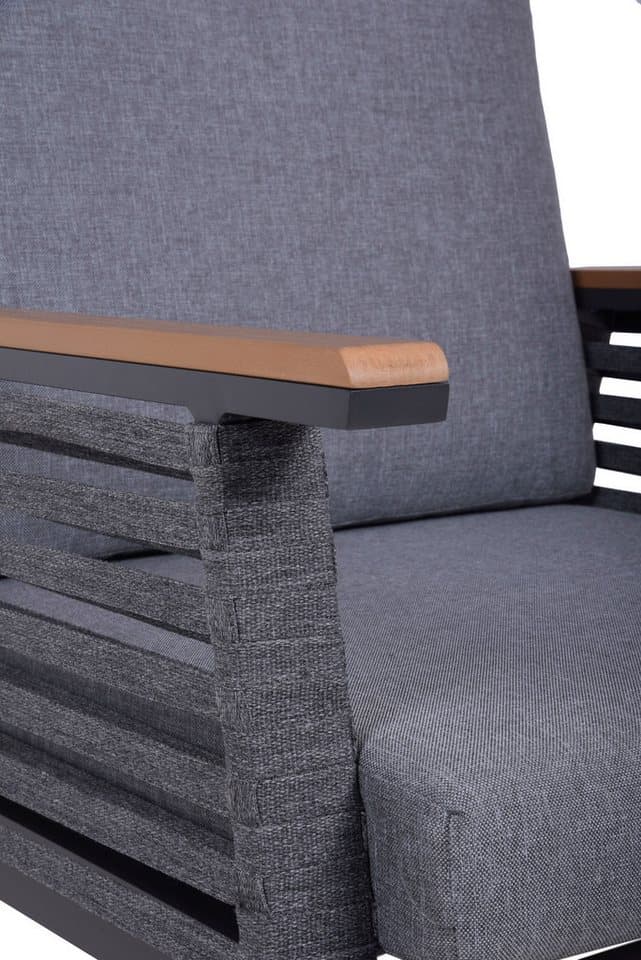 Garden Pleasure Gartenlounge-Set, Lounge-Gruppe »DENIA«, 2 Sessel, 1 Sofa, Tisch LxB: 55,5x100 cm, inkl grauen Kissen - Thumbnail 7