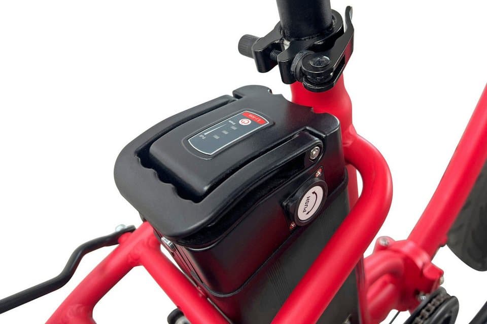 LLobe E-Bike Faltrad Elektro Faltrad 20" Terrain rot, 7 Gang Shimano Tourney Schaltwerk, Kettenschaltung, Heckmotor, 468 Wh - Thumbnail 10