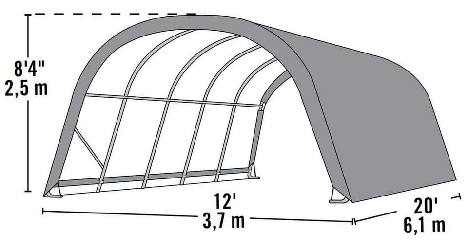 ShelterLogic Foliengerätehaus Weidezelt, BxT: 370x610 cm, 22,57m², Grün - Thumbnail 10
