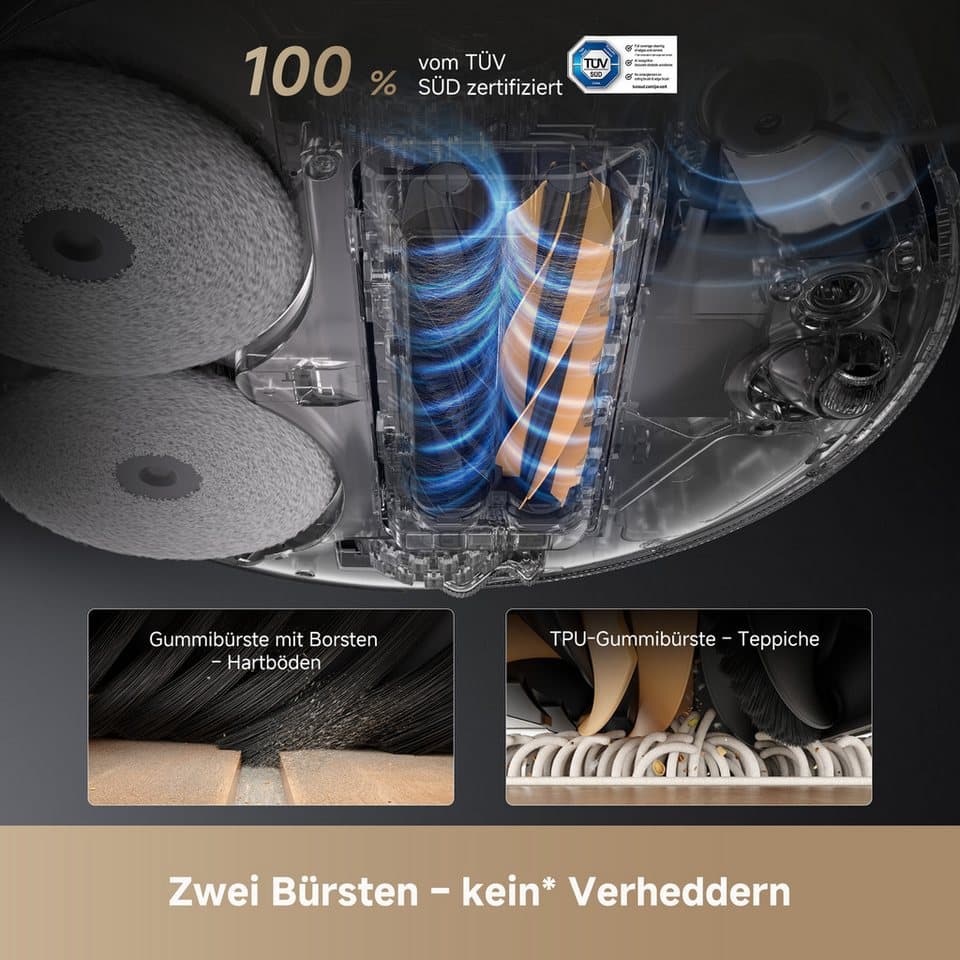 Dreame Saugroboter mit Wischfunktion L50 Pro Ultra, 600 W, 19500Pa Saugkraft, Vollautomatische Basisstation, Reinigung bei 75° C - Thumbnail 9