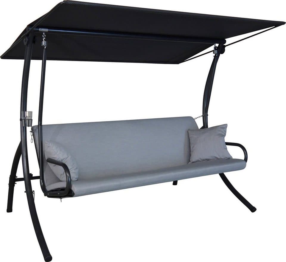 Angerer Freizeitmöbel Hollywoodschaukel Elegance Zip granit, 3-Sitzer, Bettfunktion, wetterfest - Bild 1