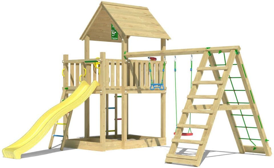 Jungle Gym Spielturm Majesty, Spielanlage mit Schaukel, Kletterbock und Rutsche mit Wasseranschluss - Bild 1