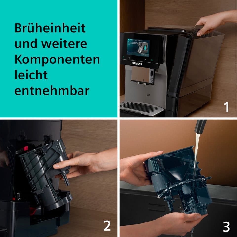 SIEMENS Kaffeevollautomat EQ700 TP725ET7, inkl. Thermo-Kaffeebecher, XL-Getränke, 20 Favoriten, farbiges Full-Touch-Display, Doppeltassenfunktion, sehr leise, silber - Thumbnail 17