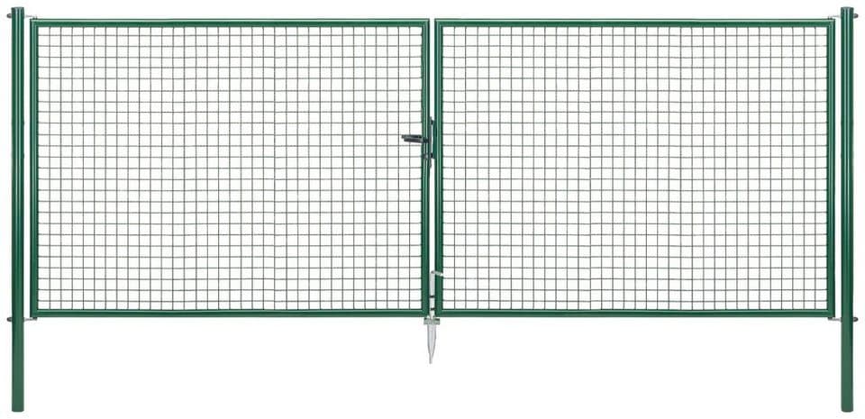 Alberts Zaundoppeltür Wellengitter-Doppeltor mit Zubehör, Höhe: 150 cm, Breite: 408 cm, grün