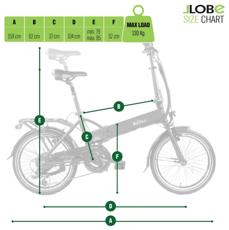 LLobe E-Bike Klapprad Falt E-Bike 20" Plexa, 6 Gang Shimano Tourney Schaltwerk, Kettenschaltung, Heckmotor, 280,14 Wh - Thumbnail 15