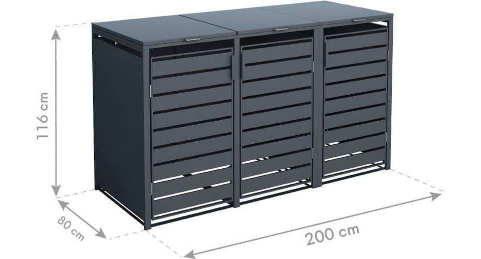 WESTMANN Mülltonnenbox Kubus, Platz für 3x240 L Mülltonnen - Thumbnail 12