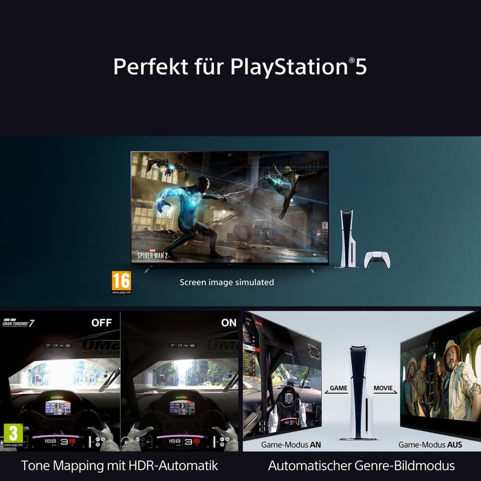 Sony K-65XR80 OLED-Fernseher (164 cm/65 Zoll, 4K Ultra HD, Smart-TV, Google TV, BRAVIA 8, 4K HDR, Dolby Vision & Atmos + Bar 8) - Thumbnail 25