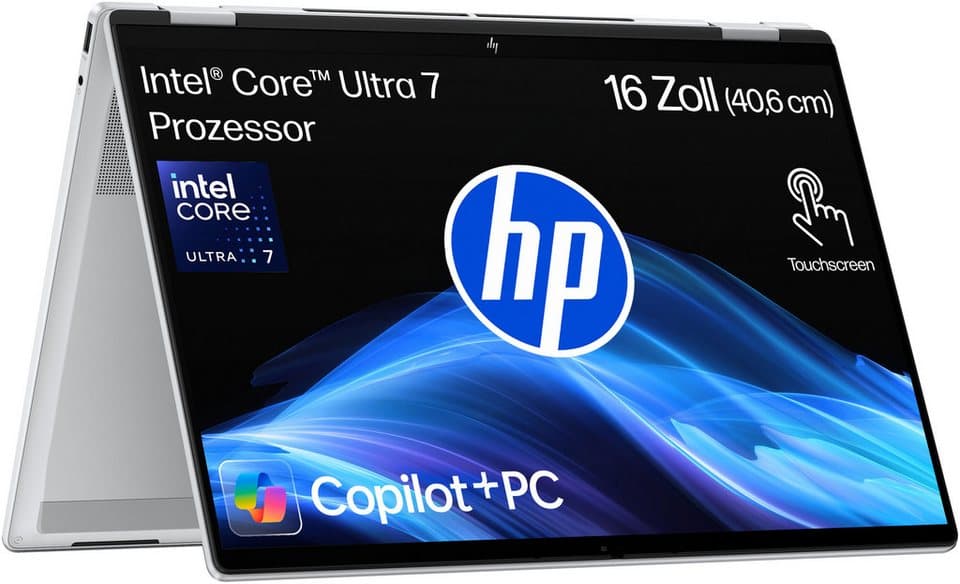 HP OmniBook X Flip 16-a0252ng Convertible Notebook (40,64 cm/16 Zoll, Intel Ultra 7 256V, ARC 140V, 16 GB, 512 GB SSD)