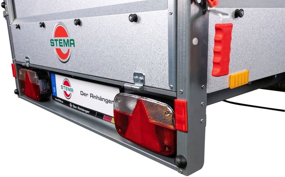 STEMA PKW-Anhänger BASIC Plus 1000, max. 766 kg, Set, Tieflader, gebremst, mit Gitteraufsatz - Thumbnail 5