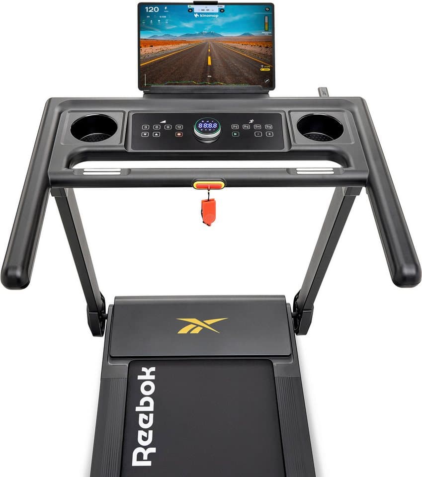 Reebok Laufband i-Run 5 (kein Aufbau nötig – einfach aufklappen und starten), bis max. 15 km/h, klappbar, mit Steigung, 120 kg max. Benutzergewicht - Thumbnail 8